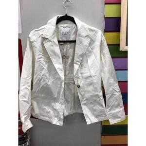 Joan rivers signature twill cinched back blazer petite small gardenia new qvc